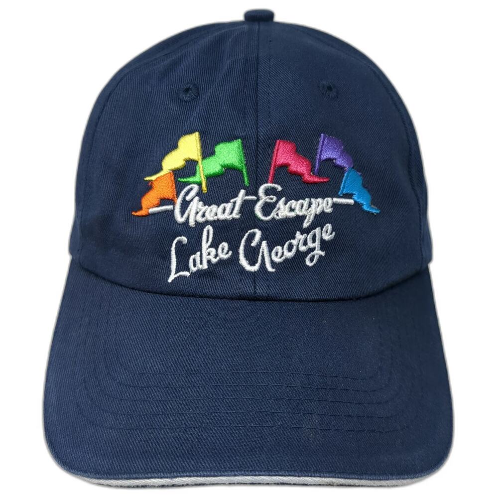 Six Flags Baseball Cap Blue One Size Great Escape Lake George Embroidered Hat